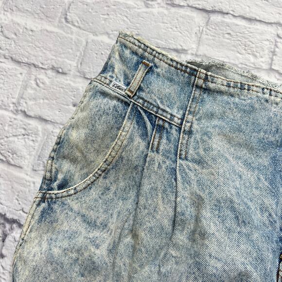Vintage 80s 90s Chic High Waist Mom Jeans Acid Wash Petite Size 22 WP Pleated - Picture 8 of 10